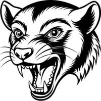 a black and white illustration of a panther head vector