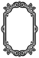 a black and white ornate frame with a scroll vector