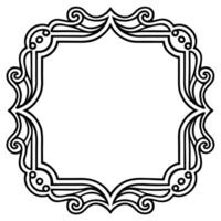 a black and white drawing of a frame with a scroll vector