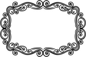 a black and white ornate frame with swirls vector