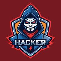 the hacker logo, with a red background vector