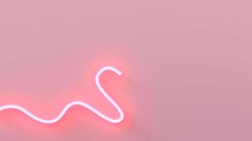 Romantic glowing heart-shaped animation drawn with smooth, continuous light line on soft pink background. Perfect for Valentine's Day, wedding themes, love promotions, romantic projects. Copy space. video