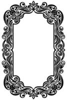 a black and white ornate frame with swirls vector