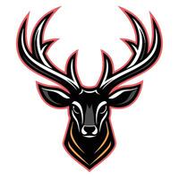 the head of a deer with horns on it vector