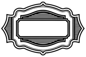 a black and white illustration of a label vector