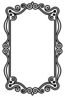 a black and white drawing of a frame with a scroll vector