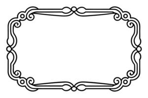 a black and white drawing of a frame with a decorative design vector
