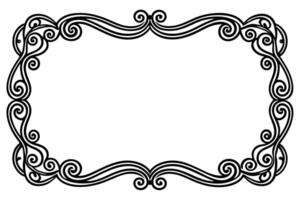 a black and white ornate frame with swirls vector