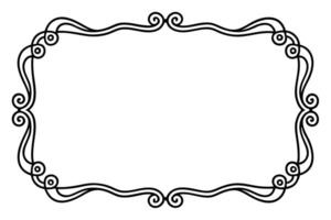 a black and white drawing of a frame with swirls vector