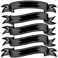 a set of black ribbons with a white background vector