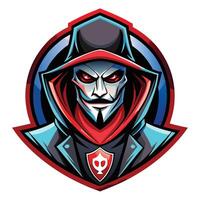 an image of a man in a hoodie with a red mask vector