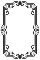 a black and white drawing of a frame with ornate design vector
