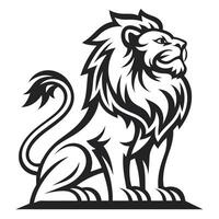a lion standing on its hind legs, with its head facing forward vector