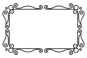 a black and white drawing of a frame with swirls vector
