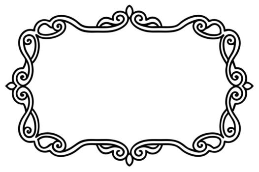 un negro y blanco dibujo de un marco con un Desplazarse vector