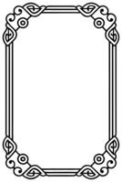 a black and white drawing of a frame with a scroll vector