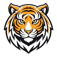 the head of a tiger is shown on a white background vector