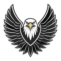 an eagle with black and white wings vector