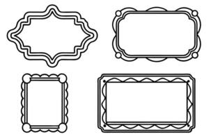 set of four frames with decorative borders vector