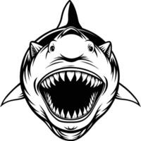 shark head with open mouth vector