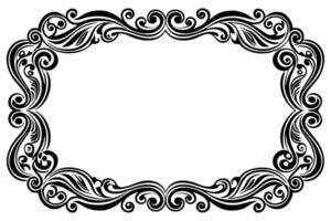 a black and white ornate frame with swirls vector