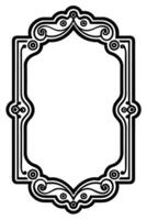 a black and white drawing of a frame with ornate design vector