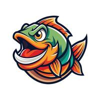 a cartoon fish with an angry face vector