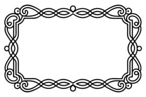 a black and white drawing of a frame with a scroll vector