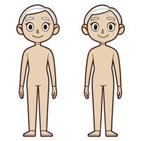 two cartoon men with different body shapes vector