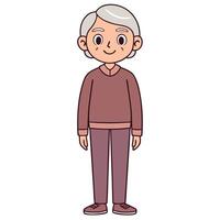 an old man in a sweater and pants vector