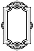 a black and white drawing of a frame with a decorative border vector