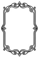 a black and white drawing of a frame with a scroll vector