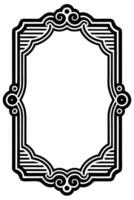 a black and white ornate frame with a scroll vector