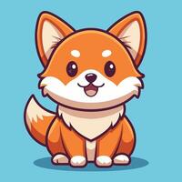 a cartoon dog sitting down with a smile on its face vector