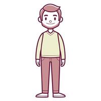 a man in a sweater and pants standing vector