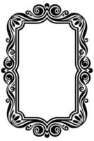 a black and white ornate frame with swirls vector