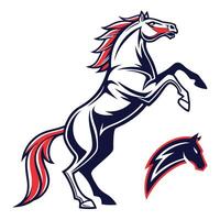 a horse with a red mane and tail vector