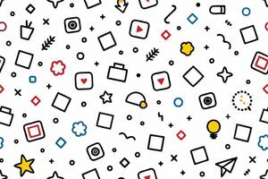a seamless pattern with various shapes and symbols vector