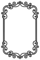 a black and white drawing of a frame with swirls vector