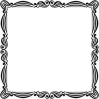 a black and white square frame with a scroll pattern vector