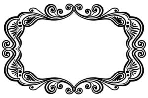 a black and white ornate frame with swirls vector
