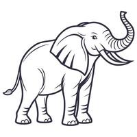 an elephant is standing in a line drawing vector