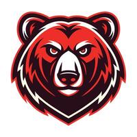 the head of a bear is shown on a white background vector