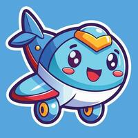 a cartoon airplane with a smile on its face vector