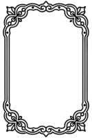 a black and white drawing of a frame with ornate design vector