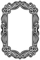 a black and white ornate frame with swirls vector