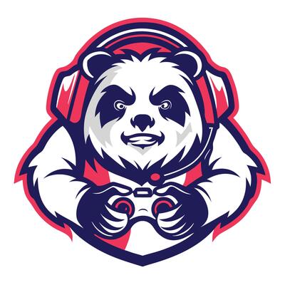 a panda bear playing a game