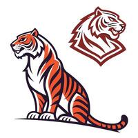 a tiger and a lion are both standing on a white background vector
