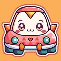 a cartoon car with a heart on the side vector