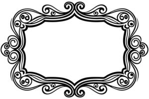 a black and white ornate frame with swirls vector